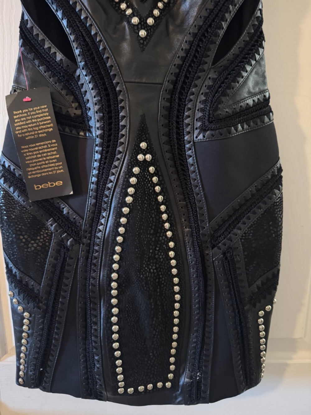Vintage BEBE merino leather dress - Picture 3 of 8